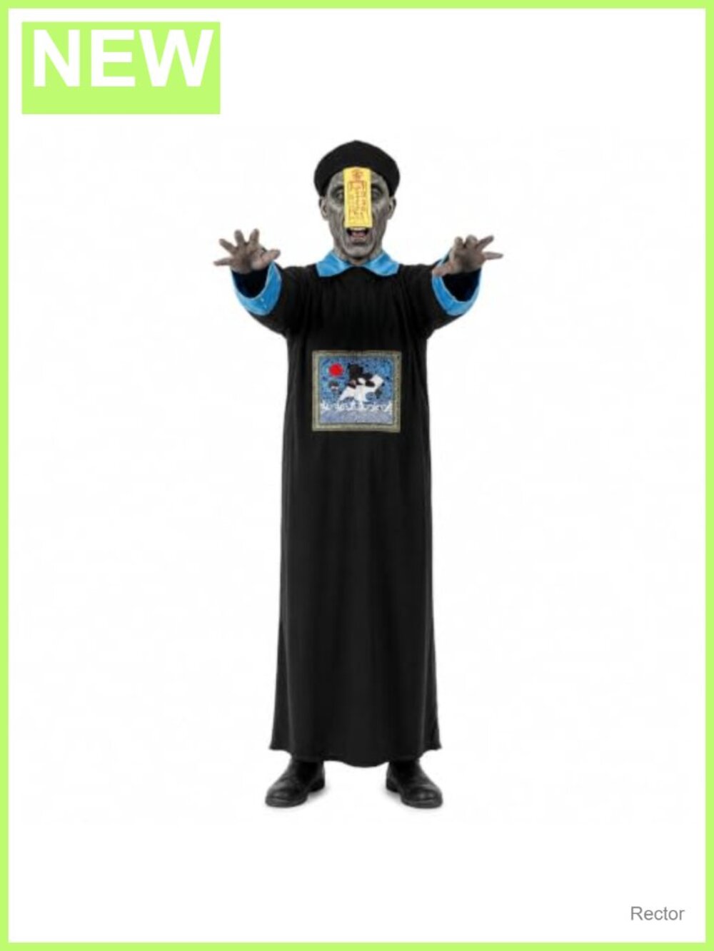Men's Chinese Zombie Costume Robe Hat Halloween Cosplay